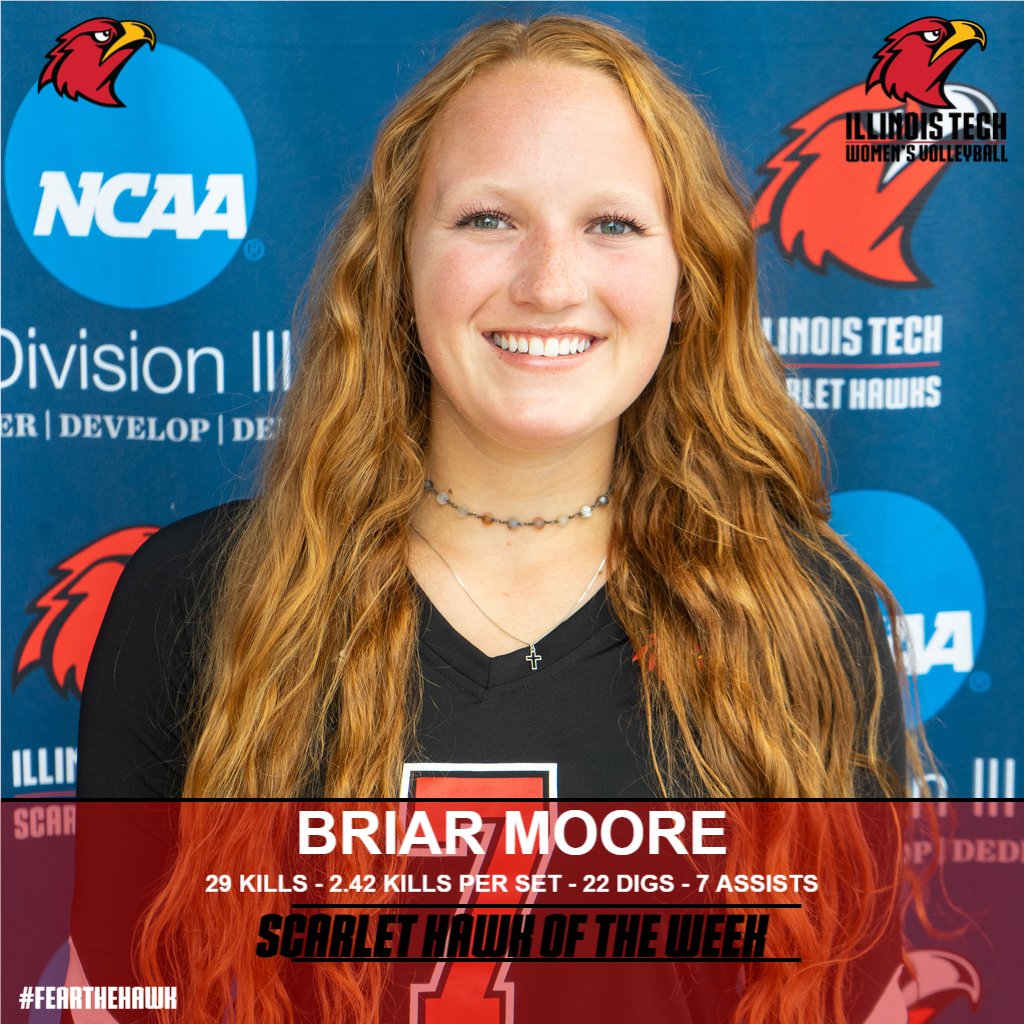 Congratulations to Briar Moore of women's volleyball for earning Scarlet Hawk of the Week honors.