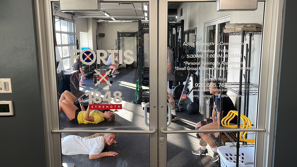 17u girls in the weight room at our facility with our strength coach… all the way locked in. #Together