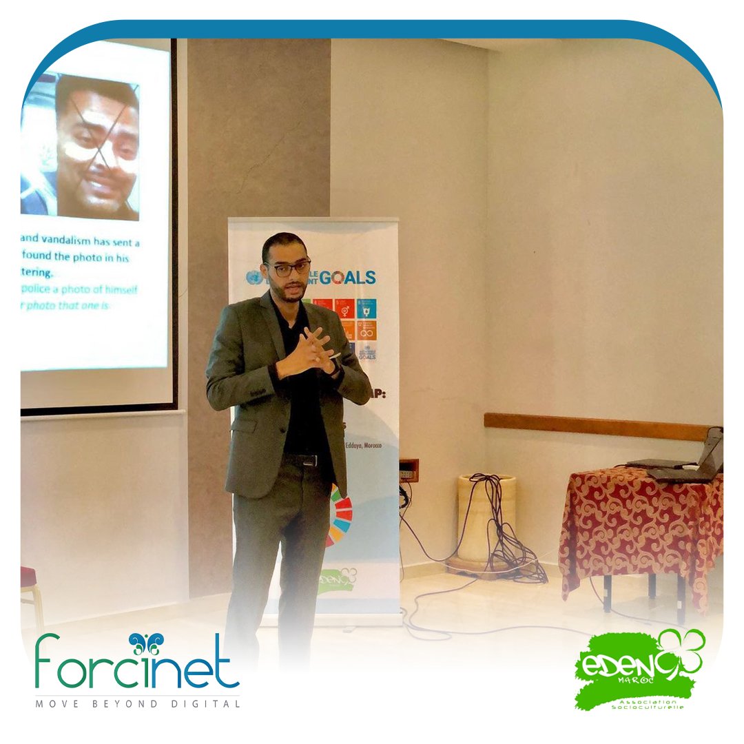 Forcinet's tweet photo. 📣 Retour en images sur le workshop animé par @SoulaimaneAMRI, représentant de #Forcinet, dans le cadre du #SDG's Summer Camp d'#EDENMaroc - @association.eden sur les :
📍 "#DigitalMarketing techniques for #NGOs and Social Causes"
#Forcinet
#MarketingDigital #AssociationsMaroc https://t.co/0wIJ8Sf7D5