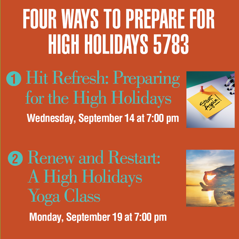 SixthandI's tweet photo. With Rosh Hashanah just a couple weeks away, we’re here to help you get in the right mindset for a fresh start to the new year. Check out our full list of High Holidays events and services here: https://t.co/4iyC7TZUUf https://t.co/6Q71f1Oqhw