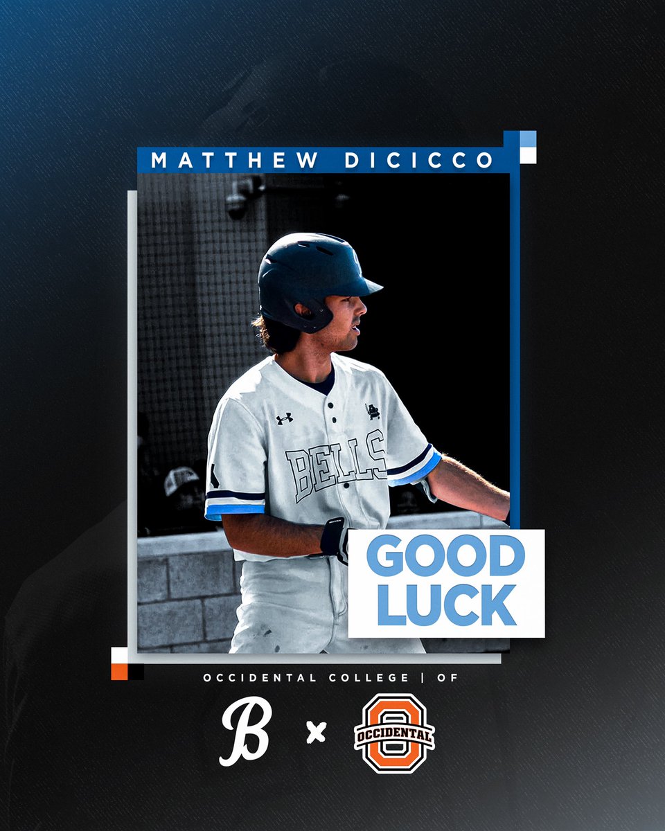Good luck to Matthew DiCicco, who will be an outfielder at Occidental College ‼️🦁

As a Bell, DiCicco was named to the All WCAL Team 💪

<a href="/OxyAthletics/">Occidental Athletics</a> 

#gobells #nextlevelbells