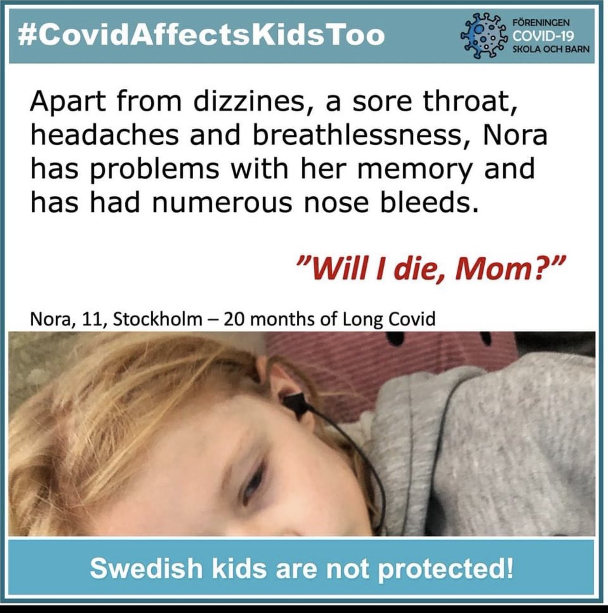 SafeSchoolsGlo's tweet photo. @Anna_Ekstrom @moderaterna @socialdemokrat @miljopartiet @kdriks @liberalerna @vansterpartiet 
Inga av er har en strategi om hur ni ska skydda eleverna från att smittas om och om igen i skolan från olika Covid varianter.
Ni förnekar att barn smittas, får LongCovid och far illa!FY https://t.co/lzpnAUMQCZ
