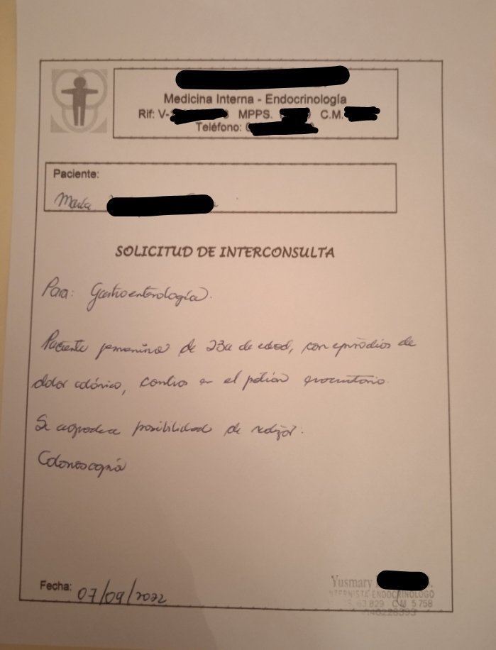 CD__deportes's tweet photo. Buenas tardes. Disculpen tanta molestia, quería pedirles a quienes puedan y quieran se tomen el tiempo de leerme. Tengo otros hilos explicando los problemas de salud que he venido presentando. Hoy fui al médico por un dolor abdominopélvico que he venido presentando desde 1 mes + https://t.co/2FsDF68O2s