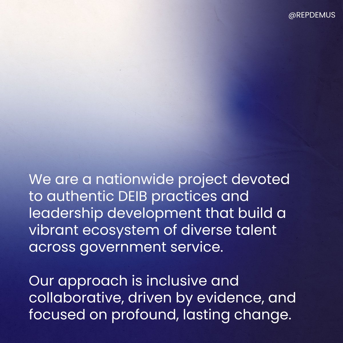 RepDemUS's tweet photo. ๐๐ผ Itโs been a while so we thought weโd re-introduce ourselves and our work.
โก๏ธ We envision a government led by people that reflect and represent America's diversity and drive thoughtful policies to better meet the needs of the people they serve. Swipe to learn more! #RepDemUS https://t.co/a4s8f8W0Vu