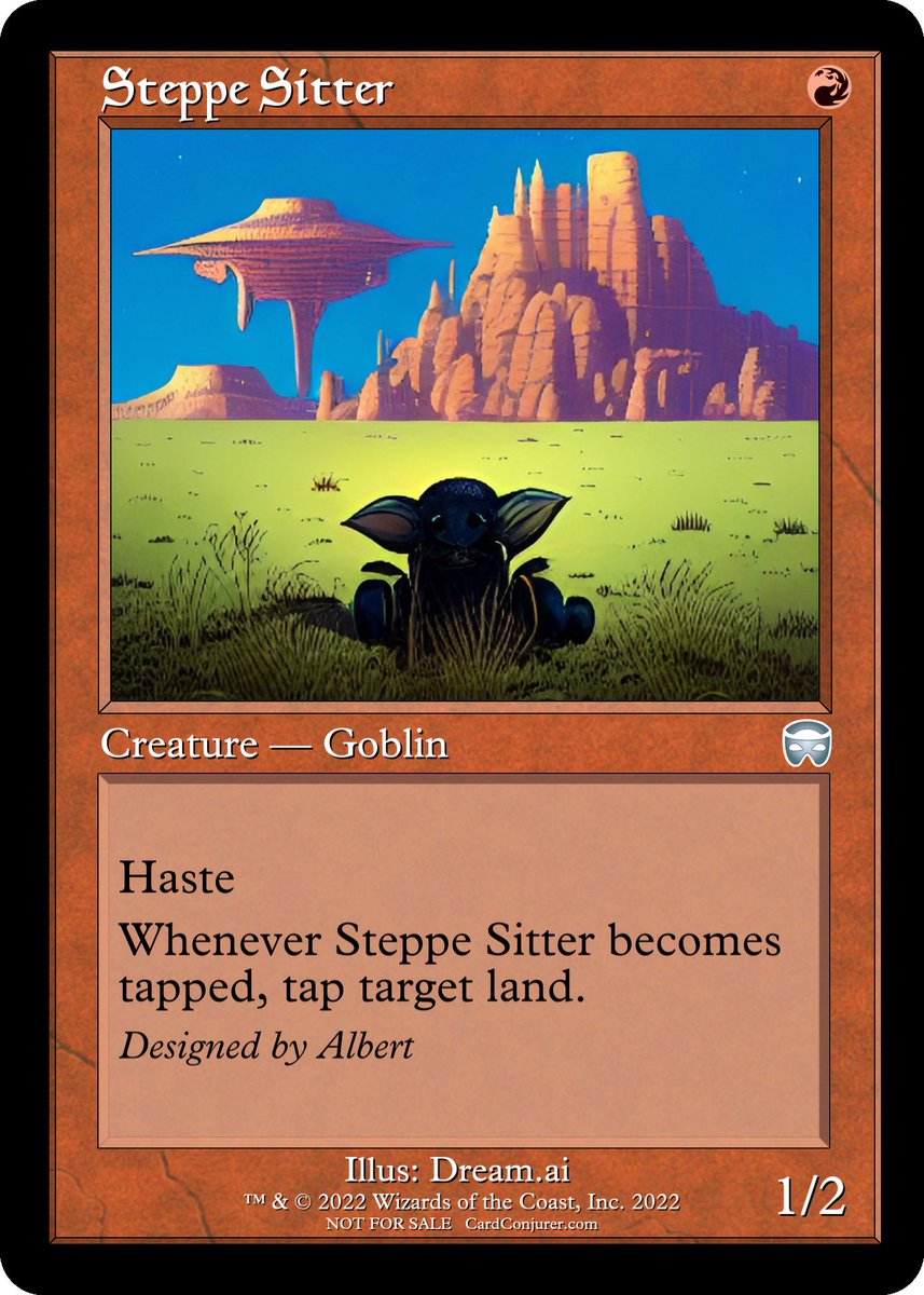 I am in love with Card Conjurer (this is not my best work, but I dig the range)
#cardConjurer #customMTG