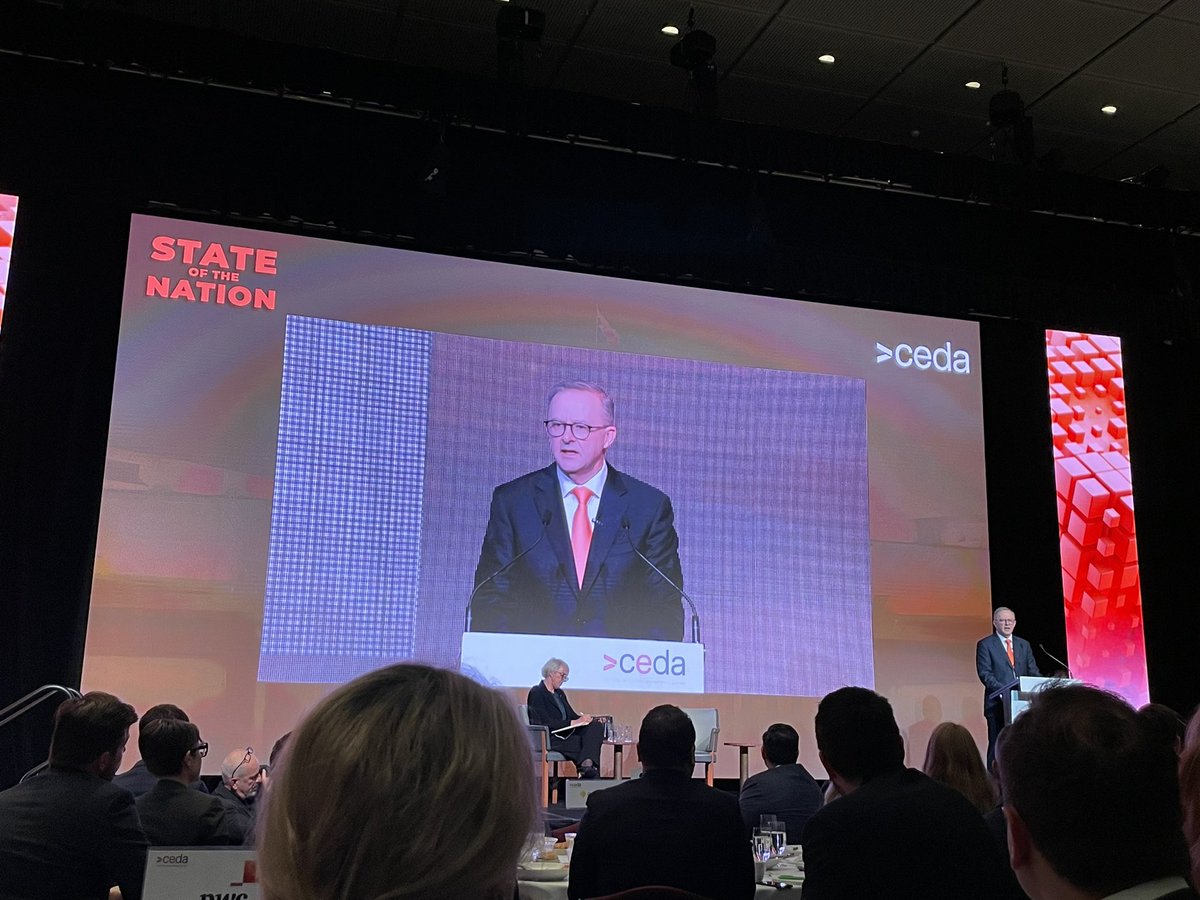 SEQMayors's tweet photo. Great way to start day 2 of our Canberra delegation at the @ceda_news State of the Nation #SON22 address by @AlboMP #SEQCityDeal https://t.co/lDxt5SJwdv