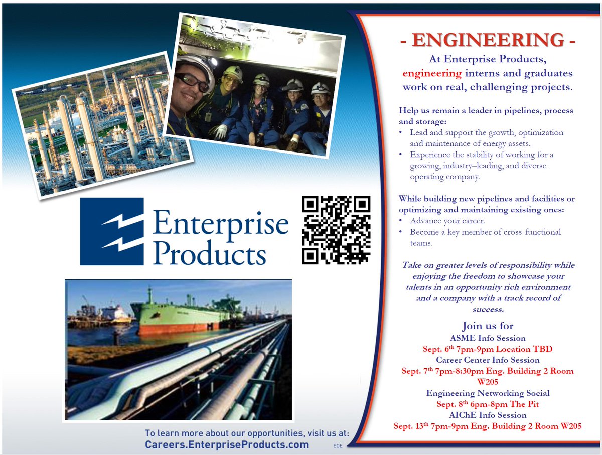 cullen_careers's tweet photo. Good afternoon #coogengineer, mark your calendars for our phenomenal platinum sponsors info sessions. Come out and learn about the various opportunities within the company, network with their representatives, and ask any questions you may have!
RSVP through eConnection. https://t.co/GOl1CGHVr9