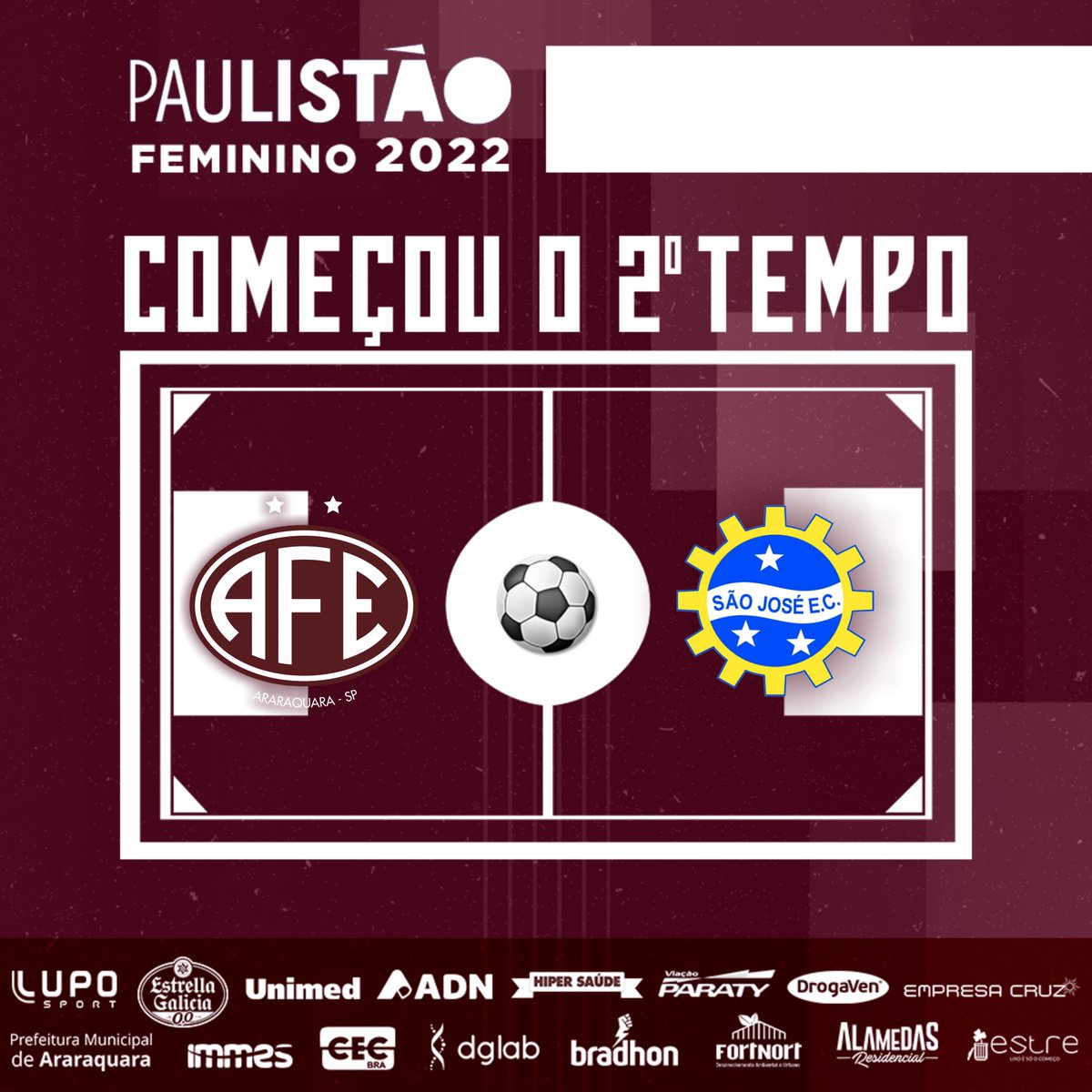 guerreirasgrena's tweet photo. 0' 2T - Bola em jogo para o segundo tempo!
Vamos, Guerreiras!
AFE 2-0 SJFC
#GuerreirasGrenás #PaulistaoFem2022 #AFExSJFC https://t.co/cQKWkkPm44