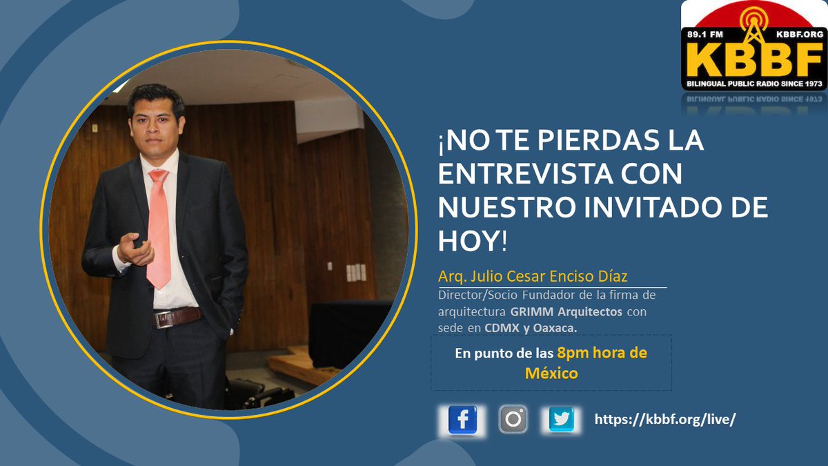 CaballeroEnciso's tweet photo. Hoy, estará con nosotros un excelente ser humano,el arquitecto Julio César Enciso Diaz, compartiendo un poco de su historia y como ha sido su viaje hasta formar junto a su socio uno de los despachos emergentes en cdmx y Oaxaca México más destacados.
https://t.co/4HNsQkCjmy. https://t.co/eBGvgeFik8