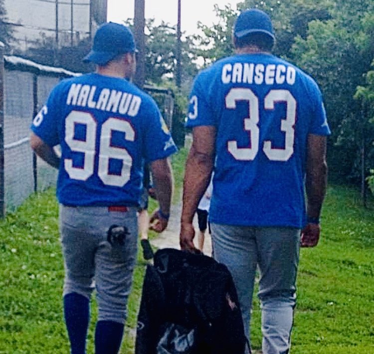 Evan Malamud Jose Canseco post game