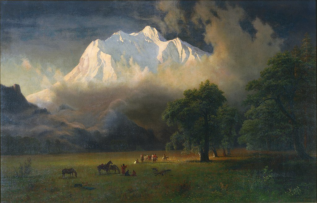 Here is Mount Hood & Mount Adams by Albert Bierstadt, both where I was vacationing last week in the Columbia River Gorge.
#HudsonRiverSchool #ArtWednesday #PNWart