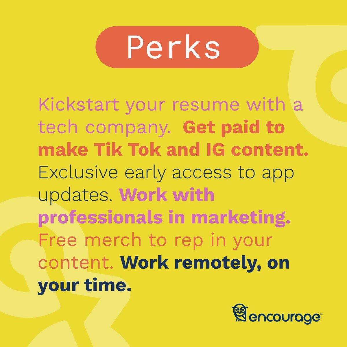 Encourage_App's tweet photo. Looking for a job while in #highschool, #tradeschool or #college? Apply to be an Ambassador! 💻 https://t.co/rbgQLTycuE https://t.co/LAg8APNtO8