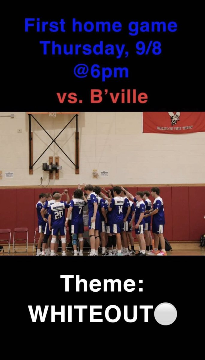 🚨🚨FIRST VOLLEYBALL HOME GAME TOMORROW🚨🚨
Be there at 6 in all white #RollStars