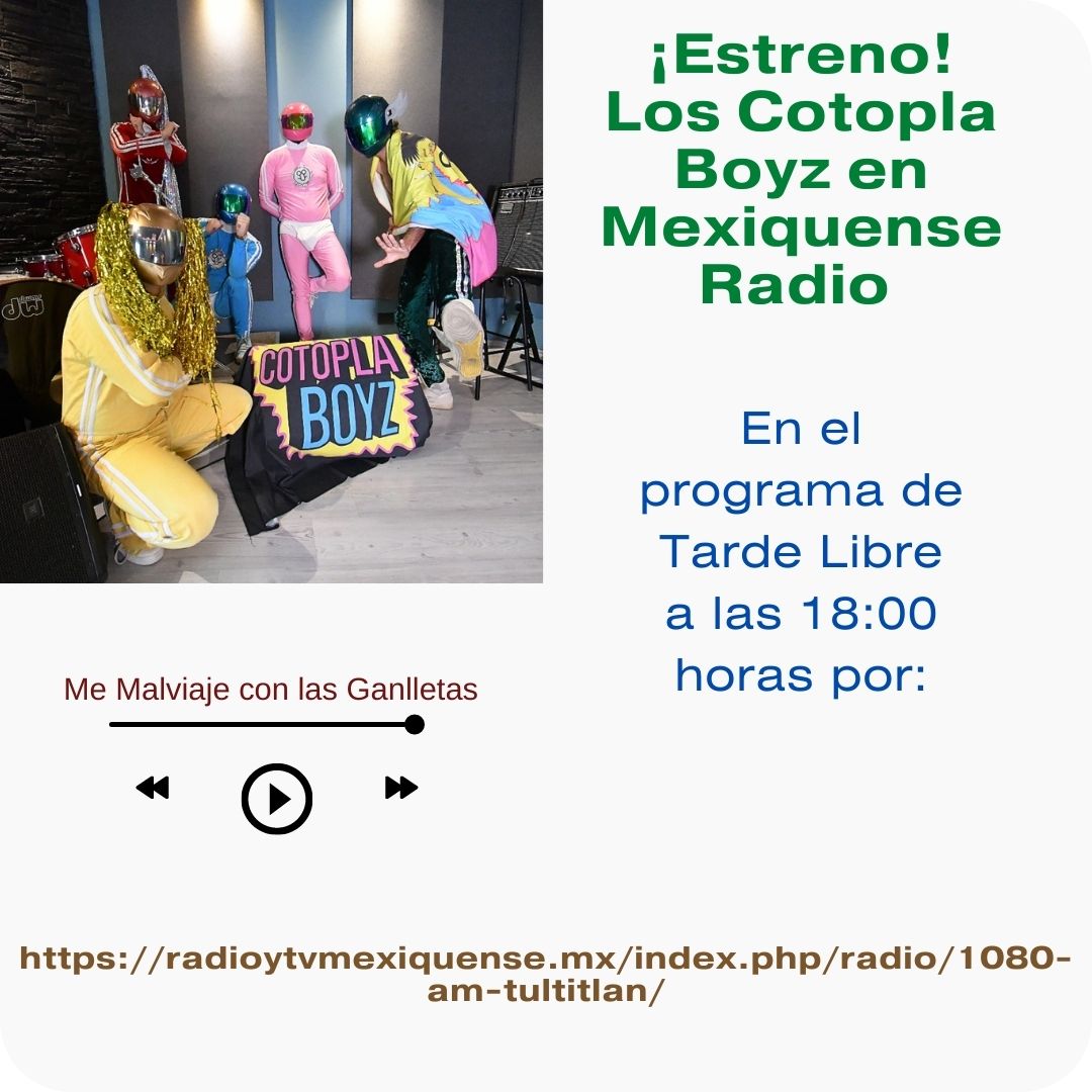 Yaaa mis bebitos Fiu fiu <a href="/LosCotoplaBoyz/">Los Cotopla Boyz</a> estarán sonando en <a href="/MexiquenseR/">Radio Mexiquense</a> en el programa de Tarde Libre con <a href="/LeonardoRMVM/">Leonardo Ramos</a> 
Nos escuchamos a las 18:00 horas por:
radioytvmexiquense.mx/index.php/radi…