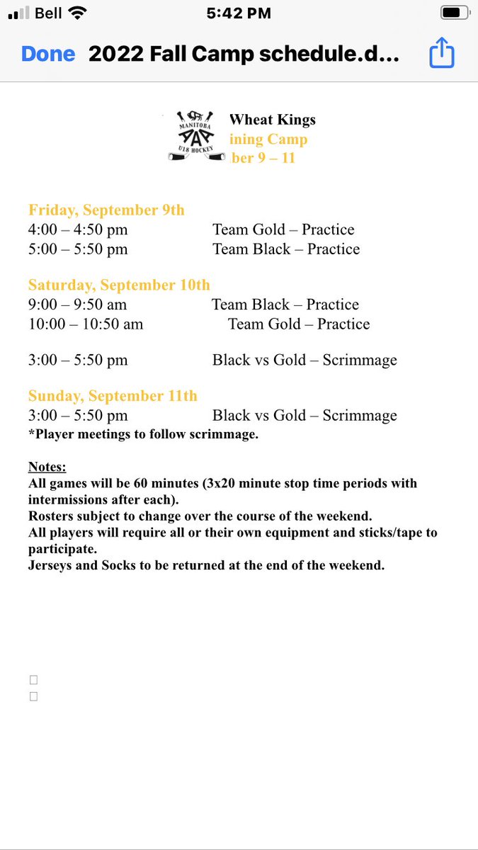 3Awheatkings's tweet photo. ATTENTION all players registered for the Brandon AAA tryouts . The teams will be posted on our team website by 7:00 pm September 8th. https://t.co/tBnDxzh2D3