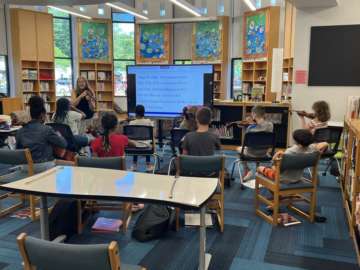 Our 5th grade Orchestra students began learning music notes today in class.
