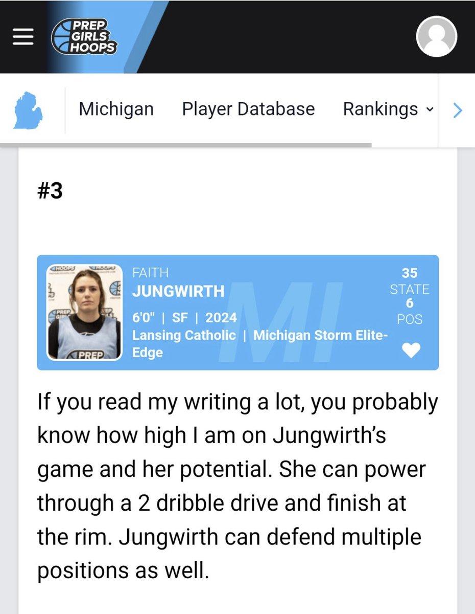 faith_jungwirth's tweet photo. Honored to be ranked #3 in the Lansing area along with my teammates @arichards_10⁦ and ⁦@lrichards_20⁩. Right behind ⁦@JanaeTyler1⁩!
⁦@Cougargirlbball⁩ ⁦@PGHMichigan⁩ ⁦@MichHSBball⁩ ⁦@LBInsider⁩ ⁦@wadesworld32⁩ ⁦@HankampScott⁩ https://t.co/Lf7vv7PINr