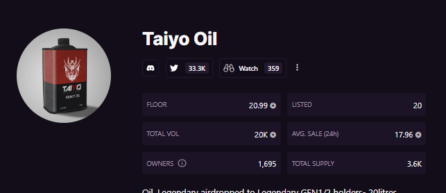 zkShawnn's tweet photo. Back again with this comparison, based on 5L Oil prices $SCRAP is severely undervalued. 1 5L Oil &amp; 295 $SCRAP both = 1 @TaiyoPilots mint https://t.co/7JAdKaHjXA