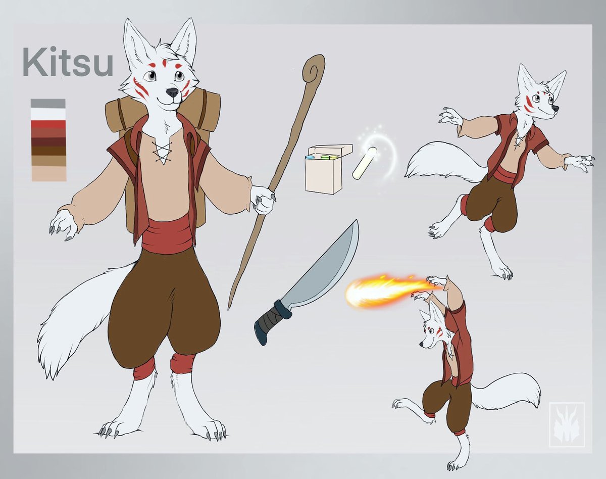 Dungeons and Dragons styled custom character commission! #DnD #DungeonsandDragons #CharacterDesign #Kitsune
