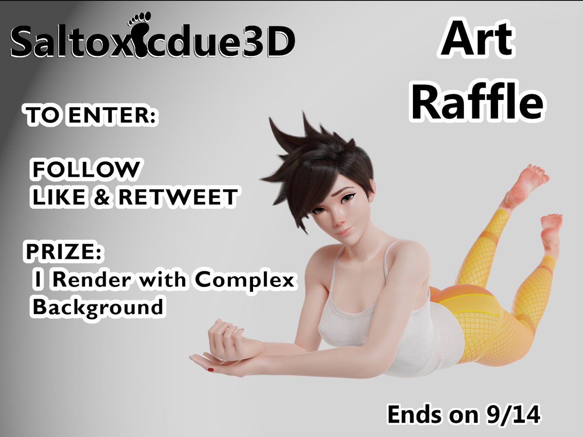 saltoxicdue3D's tweet photo. Art Raffle [Ends on 14/9/2022]
Thank you everyone for 500 followers!

To Enter :
-Follow
-Like &amp; Retweet

Prize :
1 Render with a Complex Background of your choosing! https://t.co/tQrwaTYsCJ
