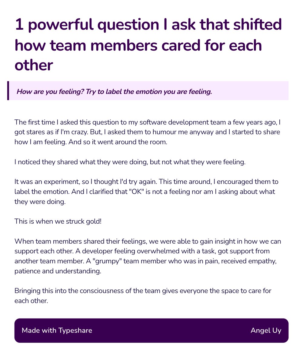 agileangel_au's tweet image. Would you try asking this question to your team? 

#agileAngel #teaming #SystemicTeamCoaching #TeamDynamics #TeamDevelopment