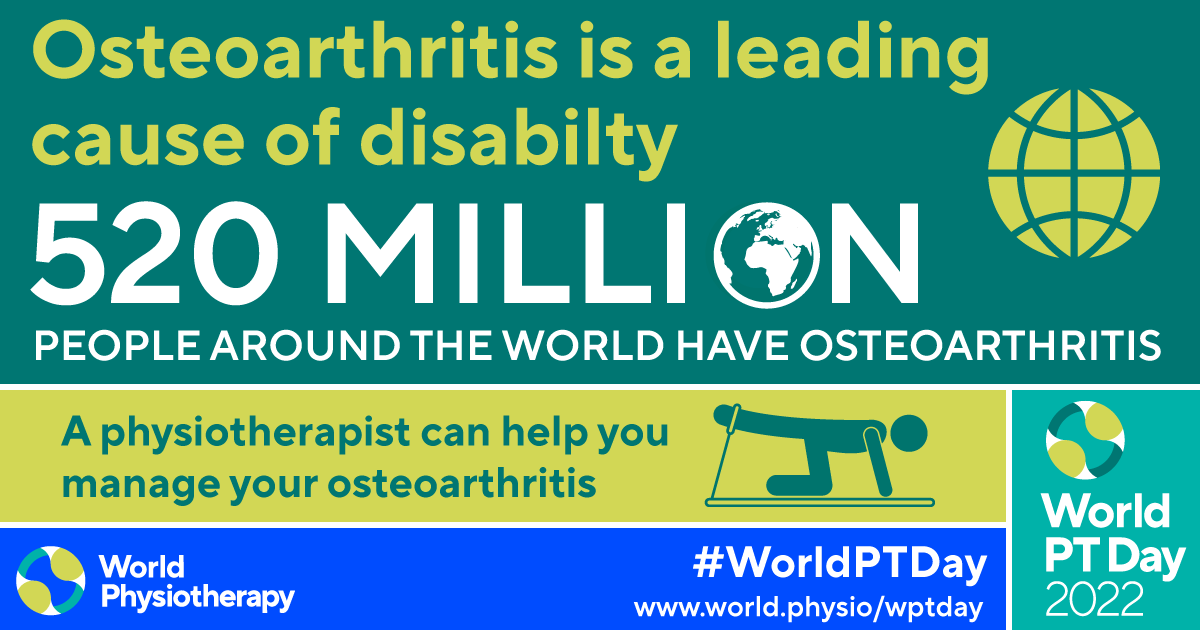 CHESM_unimelb's tweet photo. Happy World Physio Day! A day to raise awareness of how physios keep people well, mobile + independent!

This year, #WorldPTday is focused on #osteoarthritis

Every day for the next week we will be sharing 1 of our OA resources; courses, videos, apps, websites… all free to use! https://t.co/Fxvh7td5CK