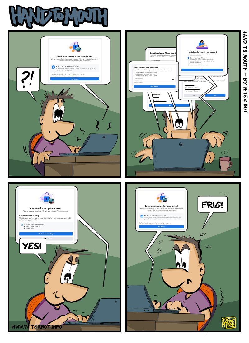 ptrbt70's tweet photo. So, facebook is happening... #lockedout #comics #webcomics #stripverhaal #funnies https://t.co/8Aj0BnR2w9