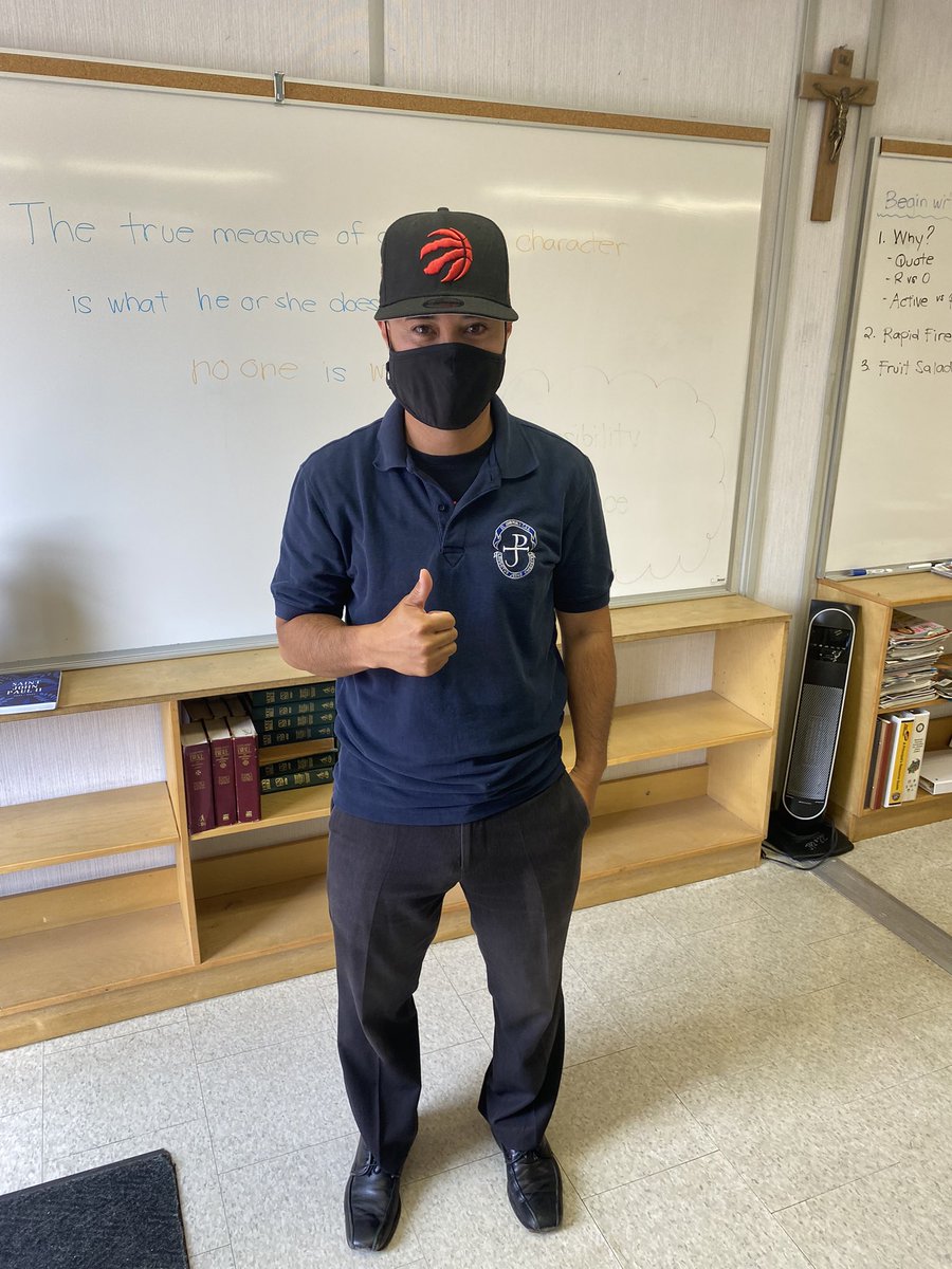MikeCLeadership's tweet photo. My 1st day returning the classroom. I borrowed a uniform from the office &amp; sat at the back of the class as a student to see what the kids would do without a teacher present. They were all shocked when I revealed I was their teacher! The quote on the board was today’s lesson. https://t.co/tu0vcoTAEy
