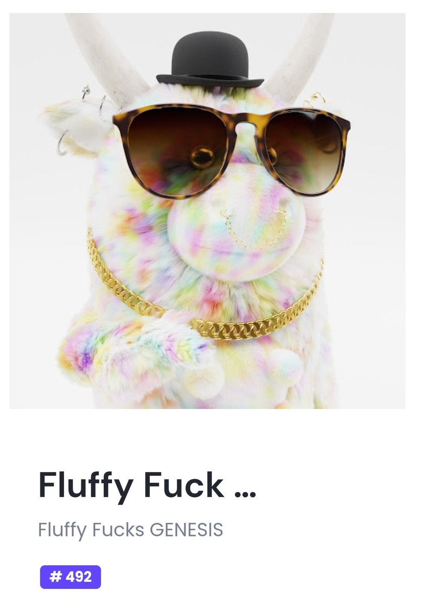 Crono (@crono1000) on Twitter photo This <a href="/RealFluffyFucks/">Fluffy F*cks</a> #nft is ranked #492 out of 6,060!!
Auctioning it off for $Milk in discord.gg/K3jQkjZT
Get $Milk by holding. It's that simple!! π€―
Oh - and #staking two gets you a free mint in Gen2 π
#web3 #art #LaserEyesSuck
FP won't last...
opensea.io/collection/flu⦠This <a href="/RealFluffyFucks/">Fluffy F*cks</a> #nft is ranked #492 out of 6,060!!
Auctioning it off for $Milk in discord.gg/K3jQkjZT
Get $Milk by holding. It's that simple!! π€―
Oh - and #staking two gets you a free mint in Gen2 π
#web3 #art #LaserEyesSuck
FP won't last...
opensea.io/collection/fluβ¦