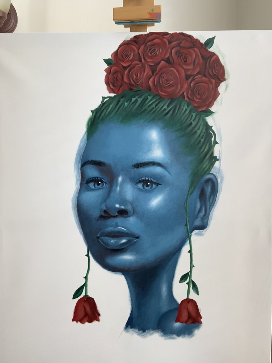 heir_porter's tweet image. Something new I’m working on. Acrylic on canvas 🎨🎨🌹