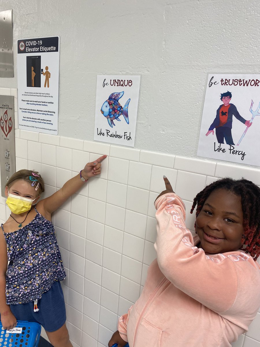 These girls know they’re unique 💗 <a href="/BucknellElem/">Bucknell Elementary</a> #bucknellstrong #booksforbulldogs