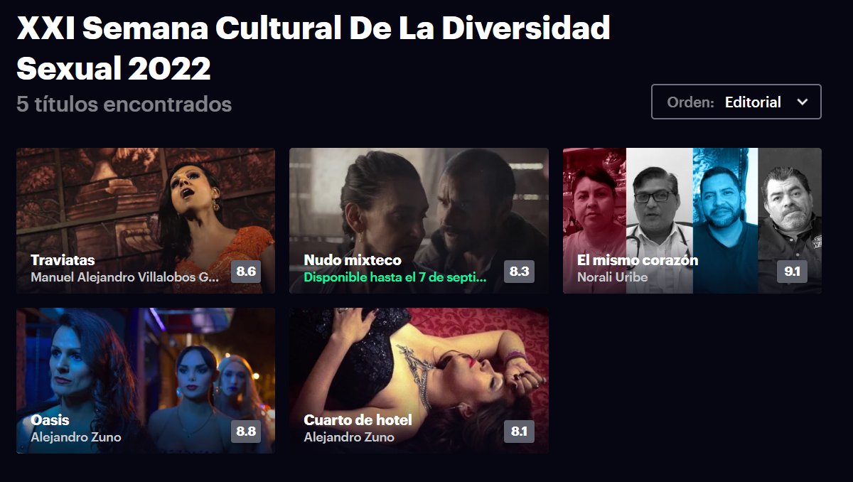 DiarioEsOrgullo's tweet photo. Como parte de la XXI Semana Cultural de la diversidad sexual, están disponibles películas LGBT+ durante 24 horas en la plataforma https://t.co/CRmvcmVHEL 🏳️‍🌈🏳️‍⚧️

Les compartimos la cartelera disponible al día de hoy. https://t.co/Gdka9jUVh2