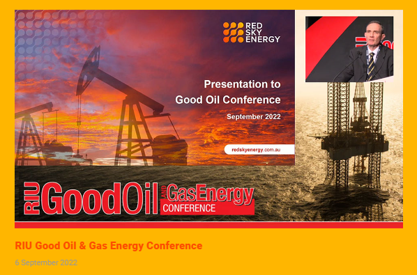 redskyenergy's tweet photo. 📢 Watch @redskyenergy Managing Director Andrew Knox's presentation at the Good Oil Conference 2022 👇
Red Sky Energy Media Library 🖇️ https://t.co/cxlV8faEsJ

#Killanoola #Yarrow $ROG.ax $ROG #RedSky #oil #energy #oilandgas #OilGas  #goodoil #RIUGoodOil22 #ASX

@VEvents_RIU https://t.co/1eiFf6qop8