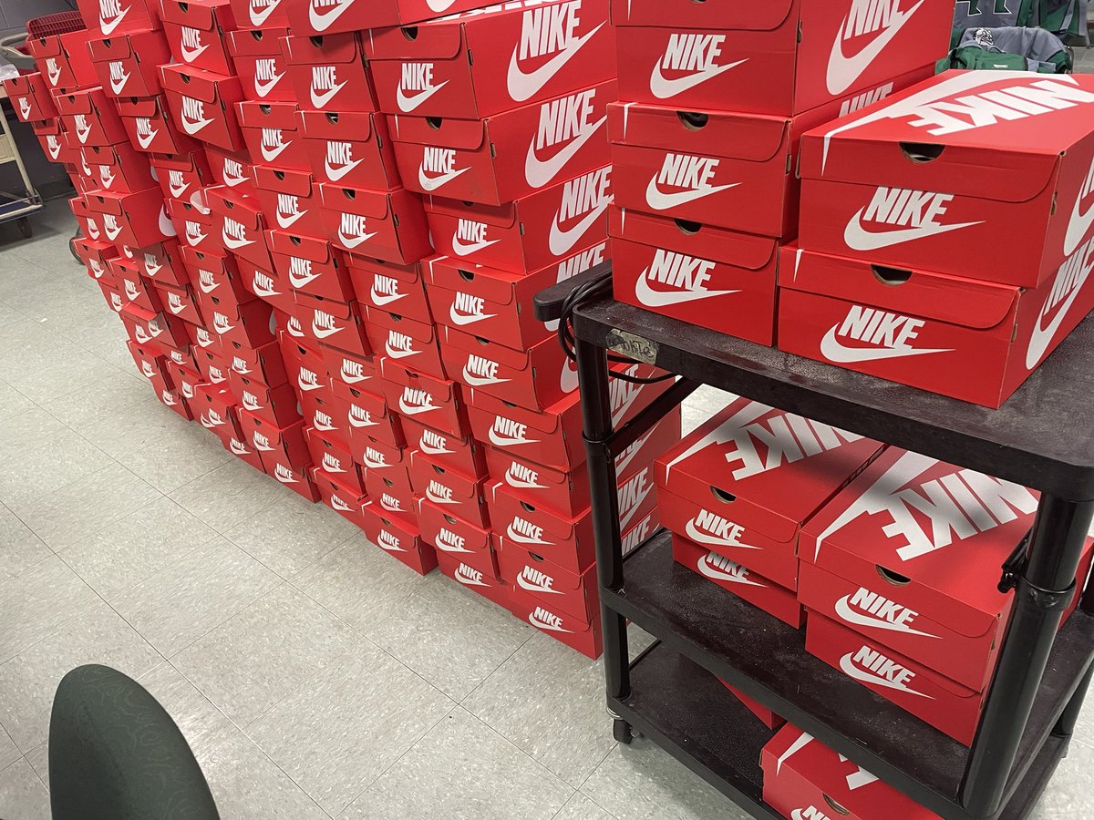 Someone dropped off some gifts for the dogs today! Over 90 pairs of air maxes!

There may of been a surprise for each JV team as well!