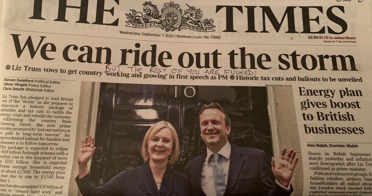 ImpeachBoris's tweet photo. Fixed @thetimes headline for them…
#ToryCostOfGreedCrisis #TRUSSONOMICS https://t.co/AN8AUQW7mi