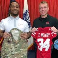 CoachGSnodgrass's tweet photo. It was fantastic having #Husker legend Terrell Newby at practice today.  Mr Newby is now a member of the Nebraska National Guard as part of an Airborn unit.  He gave our kids tips on the game of football as well as a great message on #Leadership! https://t.co/VOzlnGUtT1