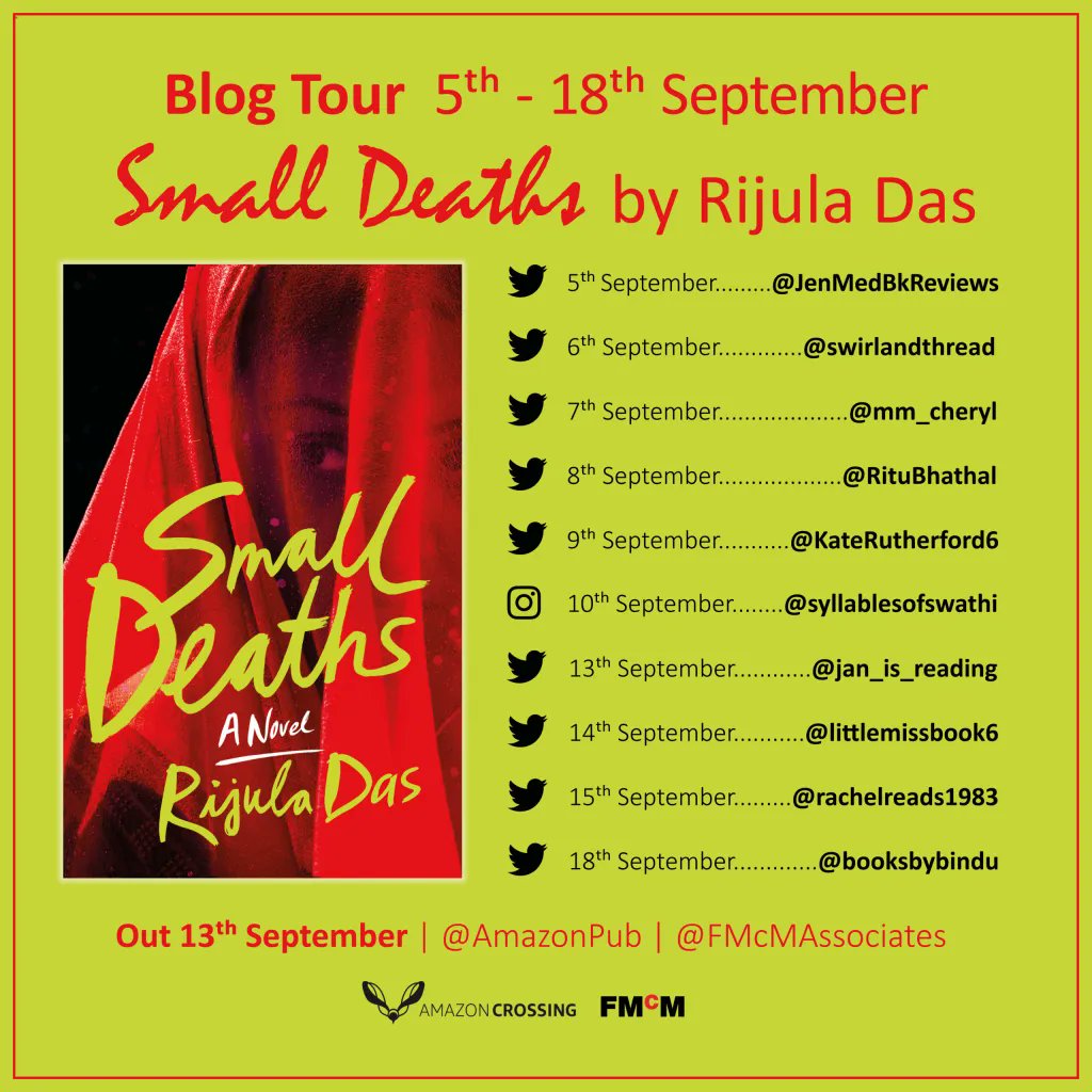 mm_cheryl's tweet photo. CherylM-M's Book Blog: #BlogTour Small Deaths by Rijula Das @RijulaDas https://t.co/GSqCuRiGJ7 #SmallDeaths @AmazonPub @FMcMAssociates https://t.co/APCykVNHO0