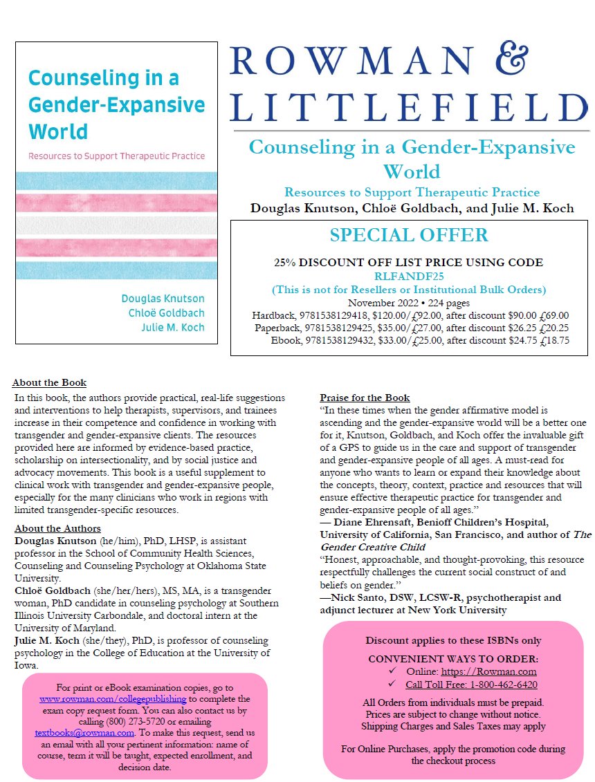 chloegold1990's tweet photo. My book on gender-affirming therapy is finally coming out this November!!! 😊😊😊

https://t.co/9wzOKX515i

#psychology #phdstudent #firstbook #trans #transgender #transauthor @RLPGBooks https://t.co/l88cr1wOPA