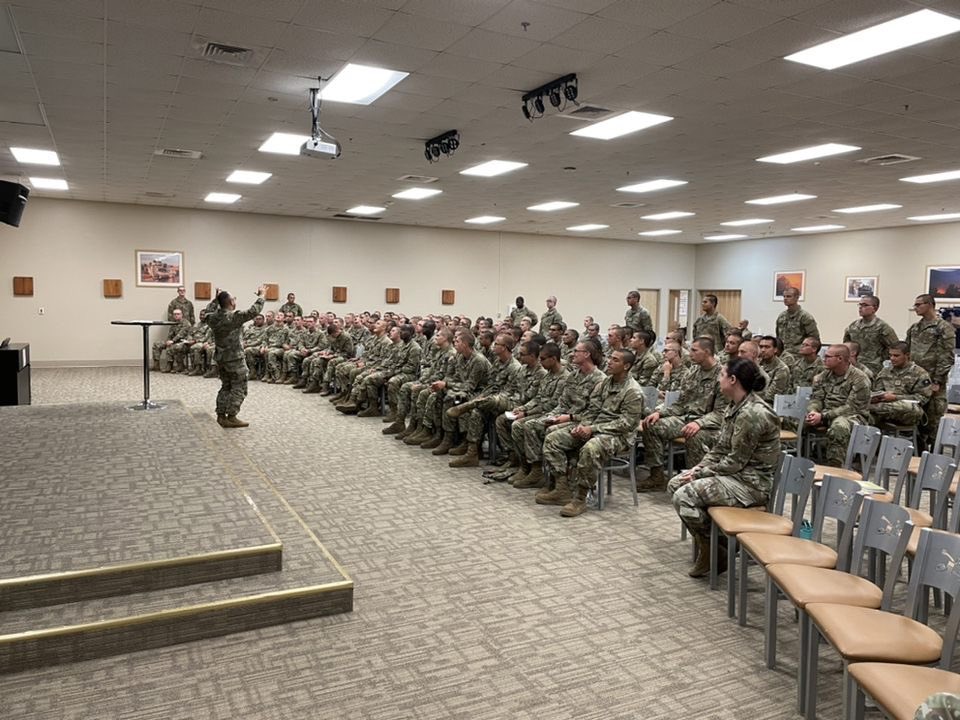 Troop2nd's tweet photo. Today Assassin Troop started off with the Army Combat Fitness Test (ACFT) and ended with Professional Mindset. From physical to mental development, these Assassin Troopers are getting stronger everyday. 

#AssassinTroop
#intheshadows
#ACFT
#ProfessionalMindset https://t.co/ZhRkMJSbCW
