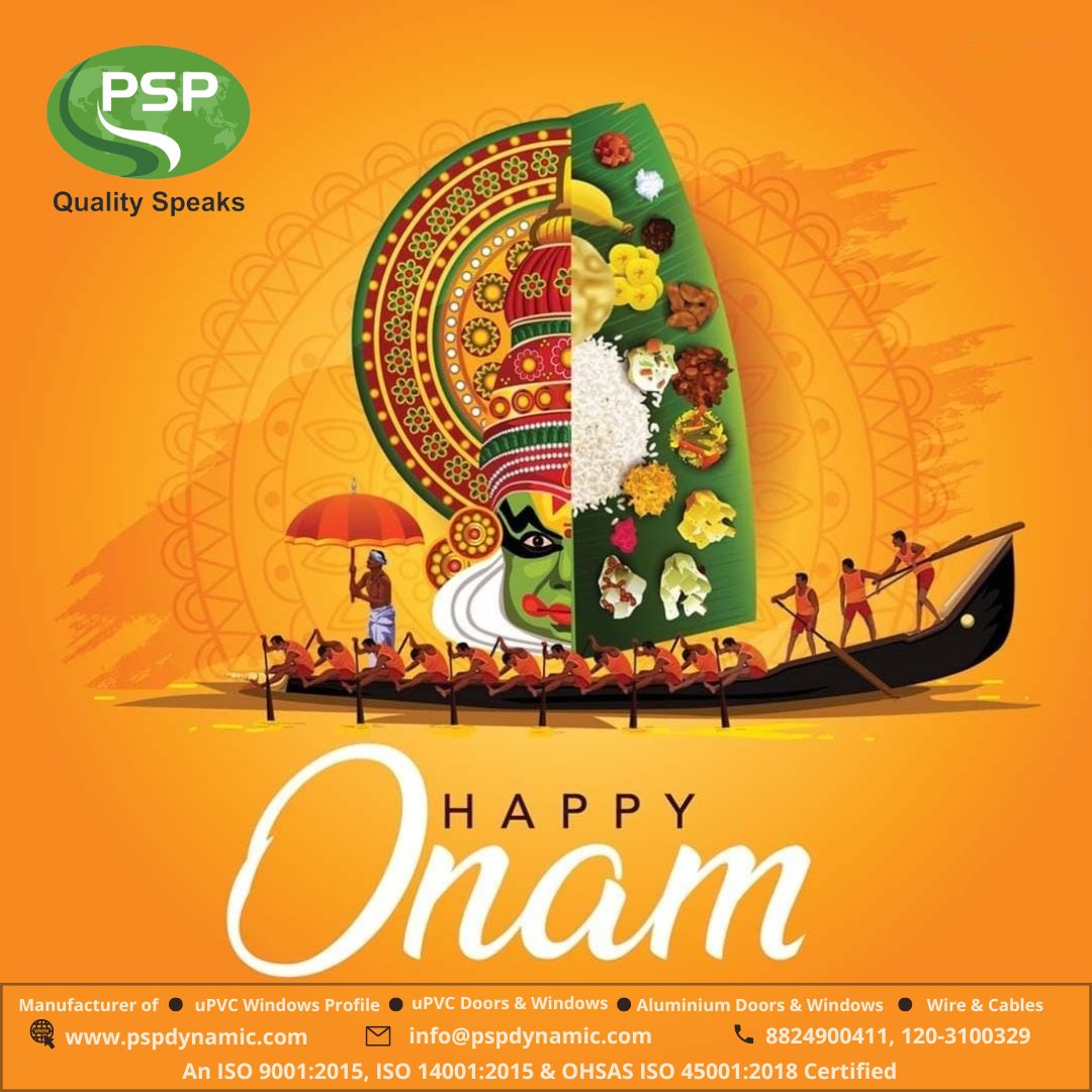 PSPDYNAMIC's tweet photo. On this auspicious day, PSP Dynamic wishes that Lord Mahabali brings great happiness and prosperity to your life. Wishing you a very happy Onam.
 #happyonam #happyonam2022 
#PSPDynamic  #uPVC #uPVCdoors #upvcwindows #wires #cables #WiresAndCables https://t.co/BtDg1pEMeo