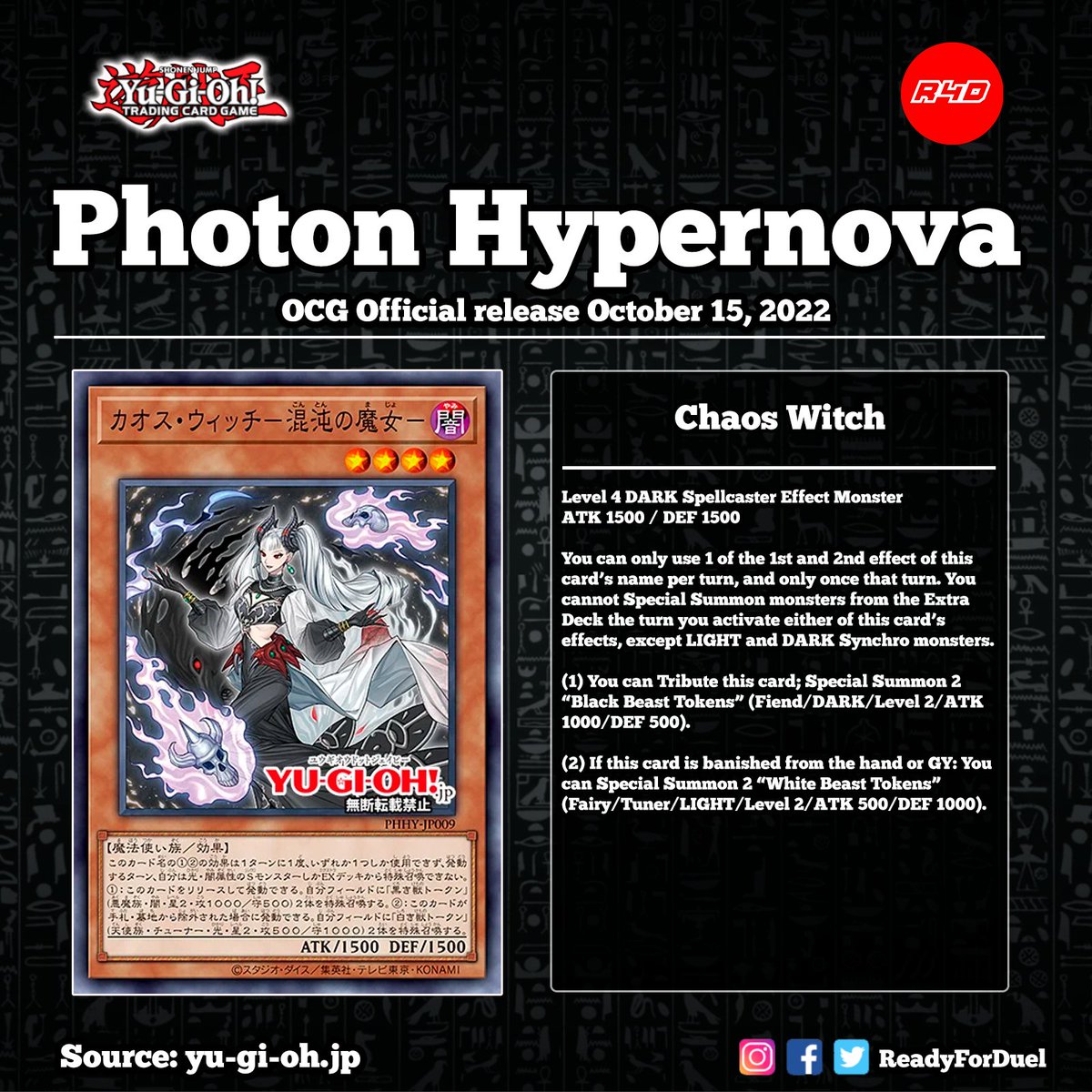 Readyforduel's tweet photo. New Chaos Monster
Source: https://t.co/7MNHNOEM6s

#遊戯王 #OCG #TCG #YGO #YuGiOh https://t.co/KR0Y7NNlOd