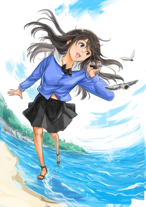 これは1巻のラフ(左)と書影(右)しげるたちの後ろの髪が無いほうがしげるたちが目立つしスッキリするよーとボラーレの関さんにアドバスいただいて仕上げました。大変勉強になった一枚です。 