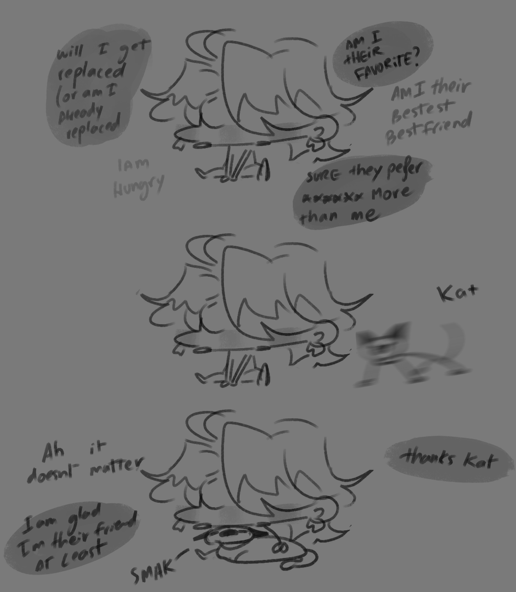 I was making a sad comic but my cat showed up middle sketching and she filled me with positive energy suddenly
I shouldn't be caring much about some stuff apparently ..... it hurts sometimes with the double standards and the different effort they be giving u but that's alright
