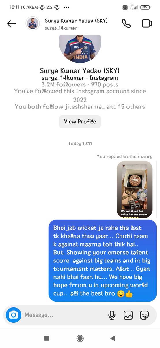 rtipu87's tweet photo. @surya_14kumar @BCCI 
Confidence thik hai over confidence bhari pad jaega bhai... @ImRo45 https://t.co/s2haDe150N