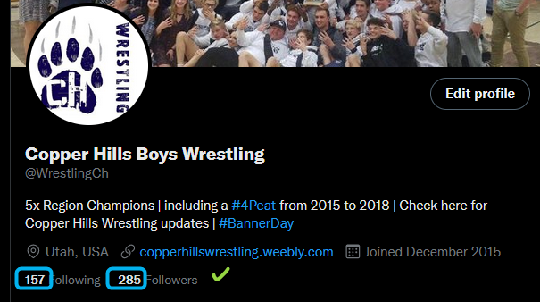 Some good college wrestling weight classes in our Follower Counts -- good sign for the upcoming season I'd say !!