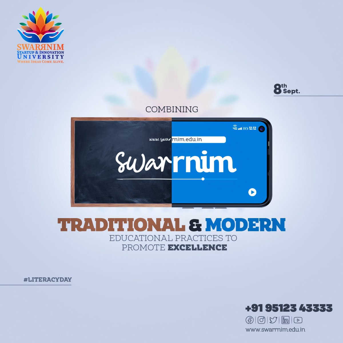 SwarrnimUni's tweet photo. A perfect blend to give the learners an effective learning approach to #ExperienceTheReal 

#SwarrnimUniversity #Education #Entrepreneur #Innovation #Gujarat #India #WorldLiteracyDay #RightToLiteracy #Skills #Learning #Growth #Literacy https://t.co/zfSxsvcTrd