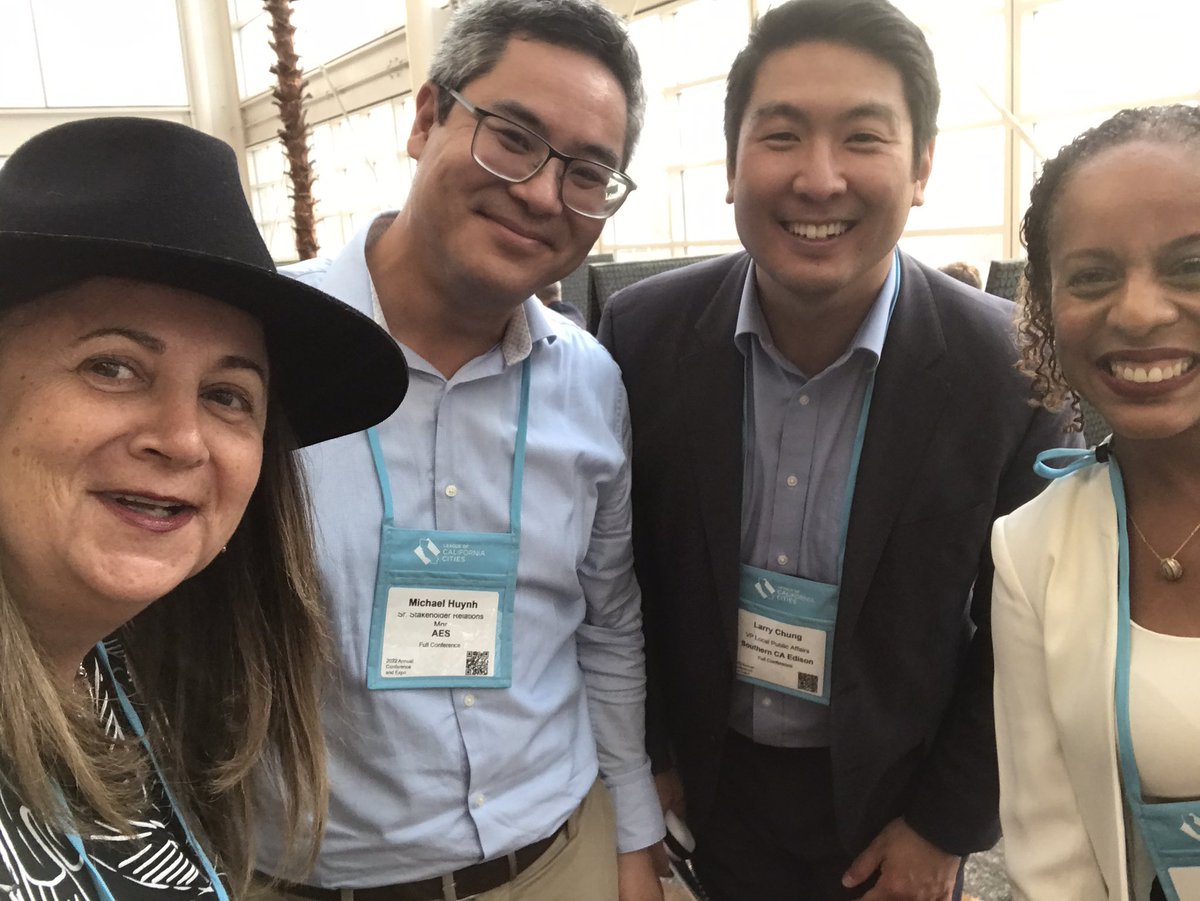 The <a href="/SCE/">SCE</a> team with <a href="/SCE_PublicAff/">SCE Public Affairs</a> VP Larry Chung and former colleagues Michael and Janelle here <a href="/CalCities/">League of California Cities</a> - proud to sponsor!