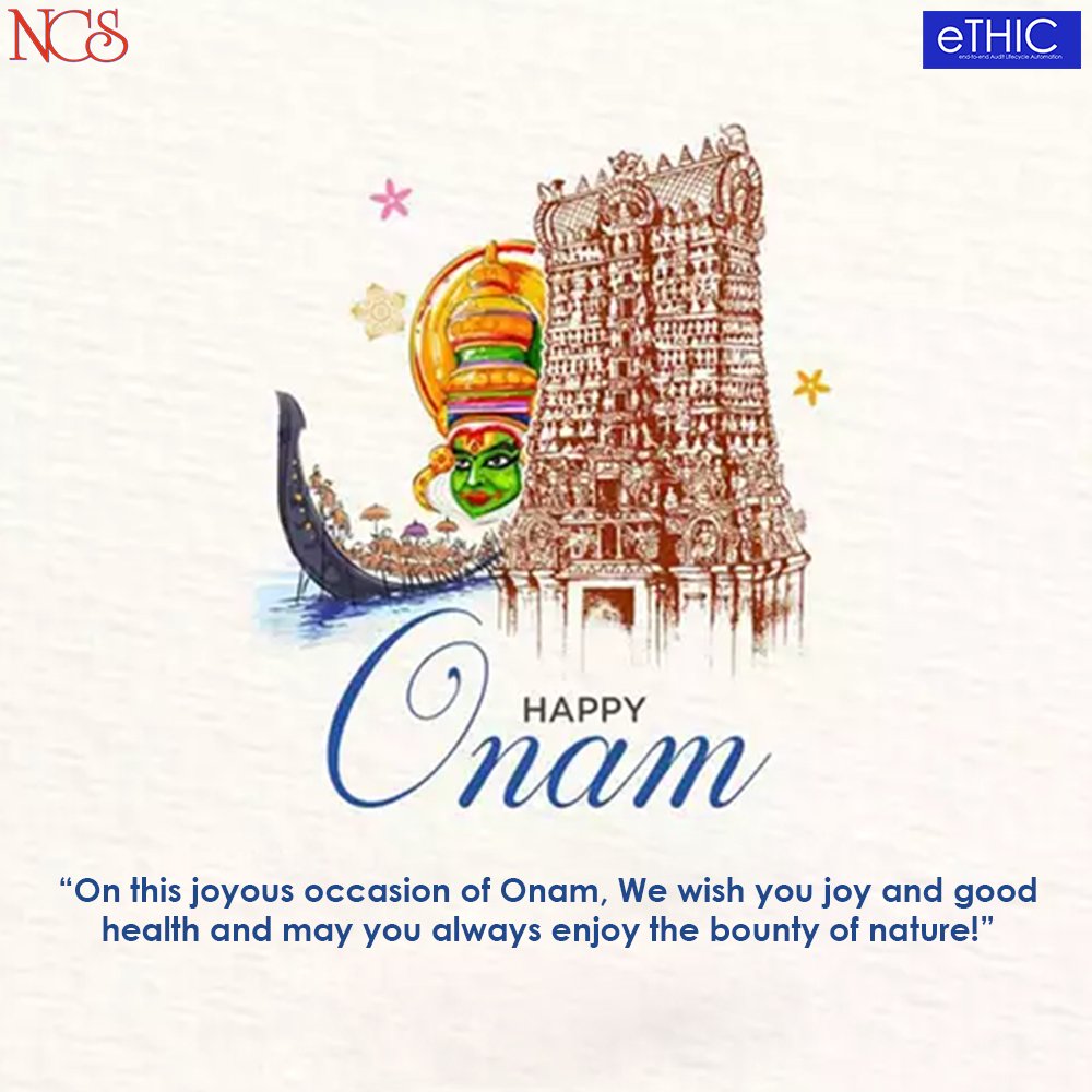 NCSSoft's tweet photo. NCS Wishing You all a very Happy and Prosperous Onam.
#NCS #eTHIC #onam #festival #happyonam #bestauditsoftware #auditsoftware #allindustry #bestauditsoftwareforallindustry #bestauditsoftwareforinsurancecompany #auditforinsurance #bestauditsoftwareforpharmaceutical https://t.co/m3LUywS0xr