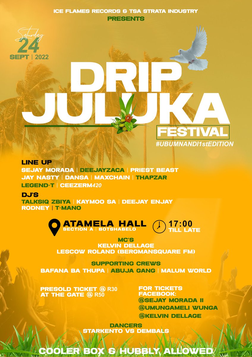 MoradaSejay's tweet photo. We on💣💥
On the 24th of September 
💛Drip Juluka 💛 
Be there or be told 
We bring the best in our Hood 
#Tsastrataindustry and #Iceflamesrecords https://t.co/Xau2SjGNul