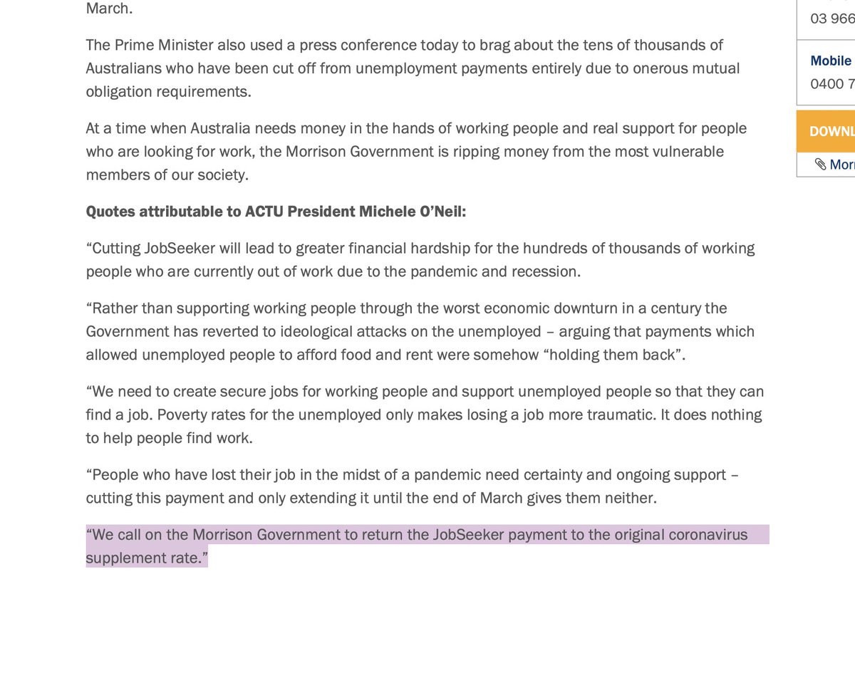antipovertycent's tweet photo. Why has @unionsaustralia reversed its previous support for a payment at the level of the poverty line? 

It's hard not to feel like @ACOSS have essentially negotiated to reduce support for demands that better reflect what welfare recipients want and deserve. https://t.co/i37jDS6maq